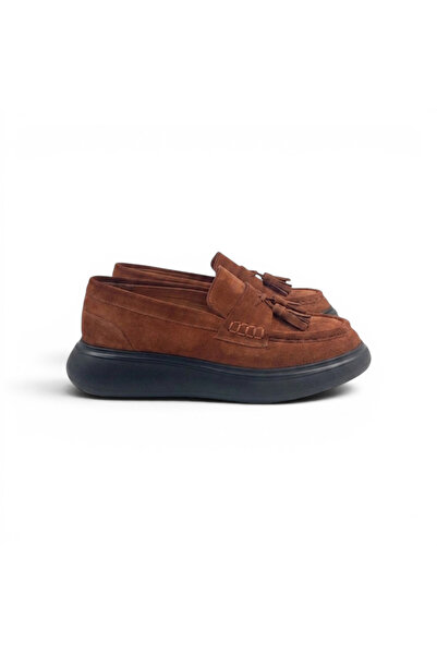 Oneka Shoes Men's Casual Loafer with Tassels Tan Suede 130825Bv1742