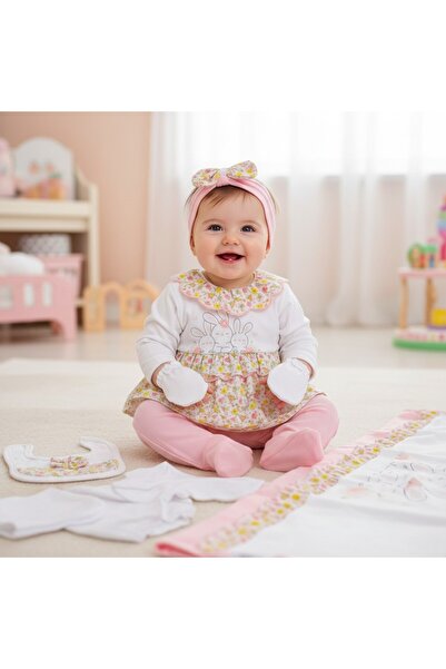 MİLAYS LİFE HOME COLLECTİON طقم زيبين للأطفال البنات من 0 إلى 3 أشهر، مصنوع م...