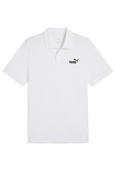 Puma Ess No.1 Logo Erkek Beyaz Günlük Stil Polo Yaka T-Shirt 68255202