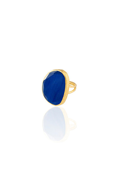 Design by Kadir Kadir Jewellery 22 Ayar Altın Kaplama Kadın Fosil Taşlı Yüzük