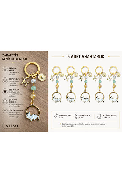 Sunshe Atelier 5 τεμάχια μπρελόκ/στολίδι τσάντας από φυσική πέτρα με φιγούρα ...