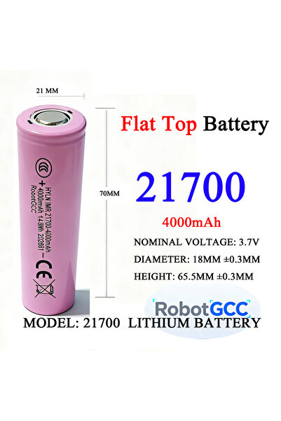 Generic 21700 Flat-Top Rechargeable Li-ion Battery 3.7V 4000mAh (4 Pack)