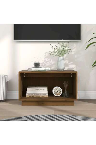 Concept Comodă TV, maro miere, 60x35x35 cm, lemn masiv de pin