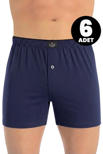 Öts Σετ 6 τεμαχίων ανδρικά μποξεράκια με κουμπιά, ύφασμα ζέρμετρα (100% βαμβάκι)