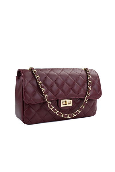 Posete Fagaras Poseta Piele Mini Ruby - Bordo, Geanta Casual din Piele Natura...