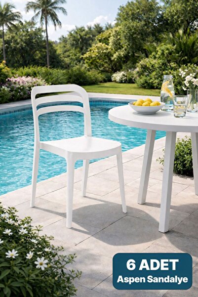 Aspen Garden Balcony Colorful Chair White 6pcs Set