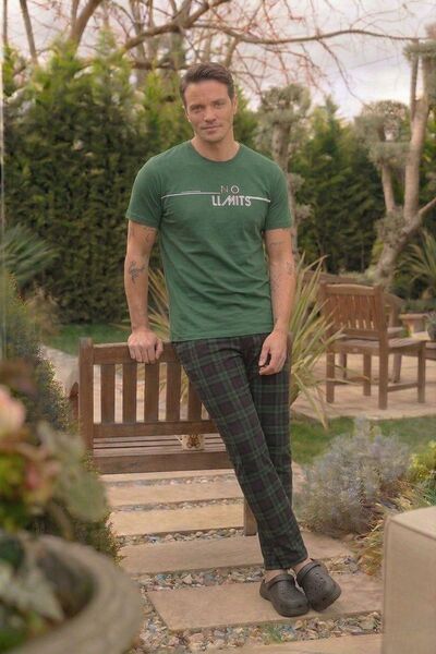 nisaNCa Καλοκαιρινό κοντό μανίκι 100% βαμβακερό σετ ανδρικών πιτζάμες - Ειδικ...