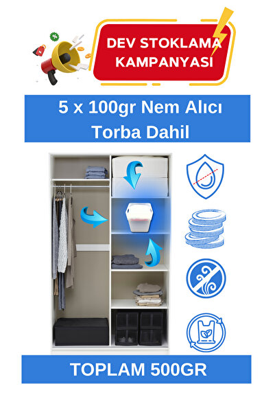 Supervalue Nem Alıcı Aparat Ve Toplam 500gr,5 Nem Alıcı Torba,rutubet Gideric...