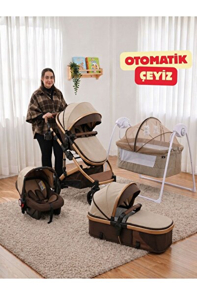 modabebekler Otomatik Çeyiz Seti Bebek Arabası Ana Kucağı Oto Koltuğu Beşik Seti