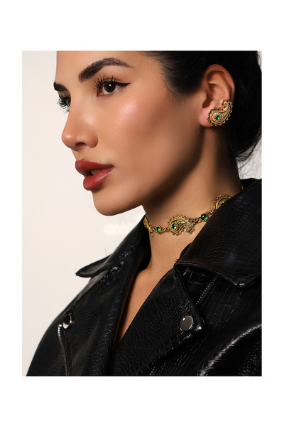Bayemeyc EMPEROR ALTIN KAPLAMA CHOKER KOLYE