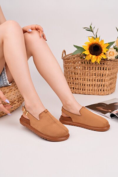 MUGGO BUCKLE Δερμάτινα σουέτ γυναικεία σανδάλια με ρυθμιζόμενη πόρπη, καθημερ...