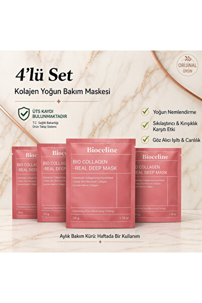 Bioceline bio collagen real deep mask 4'lü paket