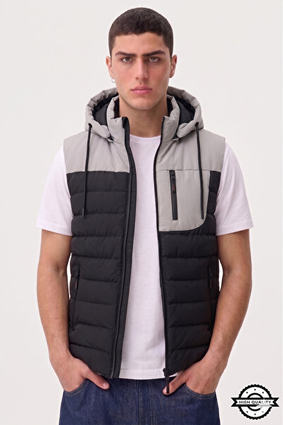KOCCİ BUTİK New season comfortable fit detachable hooded stand collar water a...