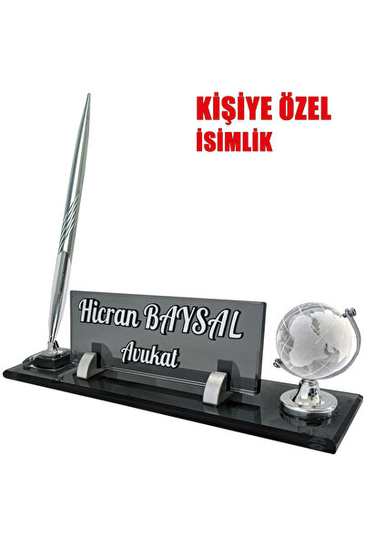 Sentez Masa Üstü İsimlik Dünya Aksesuarlı Masaüstü İsimlik Ofis Masa İsimliği...