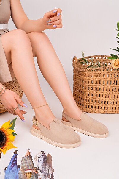 MUGGO BUCKLE Δερμάτινα σουέτ γυναικεία σανδάλια με ρυθμιζόμενη πόρπη, καθημερ...