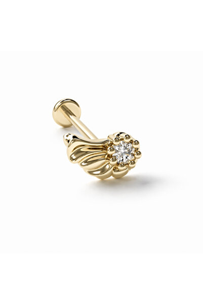 DesignbyKairos 14 Ayar Altın Taşlı Kanat Piercing / Tragus, Helix