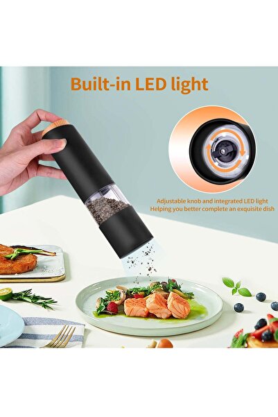 Arabest Electric Salt and Pepper Grinder Set,Adjustable Coarseness,LED Light,...