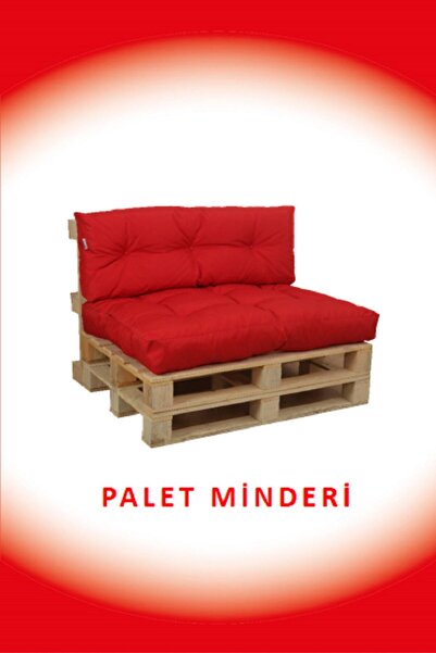 DEKOSOY Dış Ve Iç Mekan Palet Minderi Minder Seti Takımı 2 Li Kırmızı