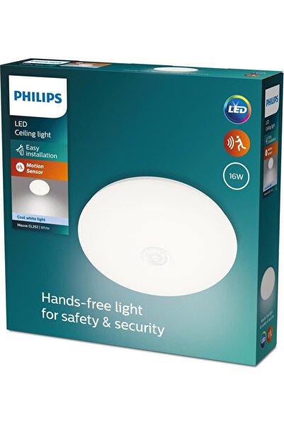 Philips Mauve Hareket Sensörlü Yuvarlak Tavan Lambası 16W 4000K Gün Işığı