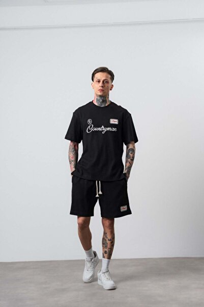 Respire Ανδρικό σετ με κεντημένο μπλουζάκι και σορτς Countryman σε κανονική ε...