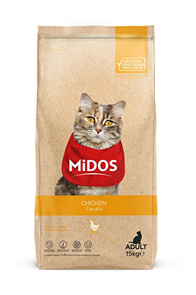 MİDOS Hrana uscata pisica adult, Midos, Premium, cu carne de pui, 15 kg, dige...
