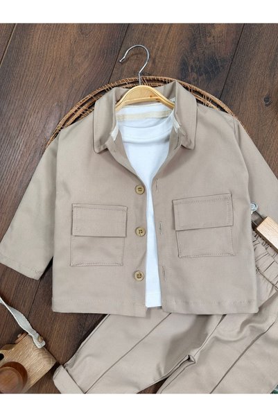 P&H BABYWEAR Keten Stretch Fabric Safari Model 3-Piece Baby Boy/Child Set