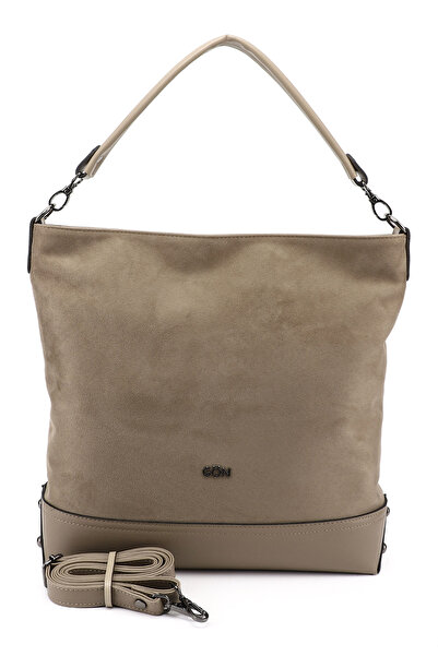 GÖNDERİ(R) Γυναικεία τσάντα χεριού και ώμου με μακρύ λουράκι από βιζόν σουέντ