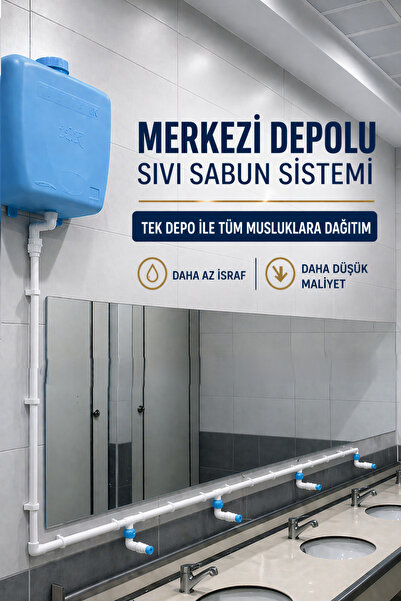 hilal kimya Σύστημα διανομής υγρού σαπουνιού 20 Lt με 5 βρύσες και κουμπιά, μ...