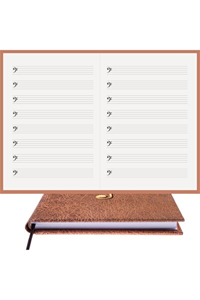 BİDEFTER دفتر موسيقى (مع مفتاح فا) مصنوع يدويًا بنسبة 100%، خياطة يدوية (خياط...