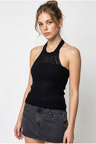 Bianco Lucci Γυναικεία μπλούζα πλεκτή με λαιμόκοψη με λαιμόκοψη 60261508