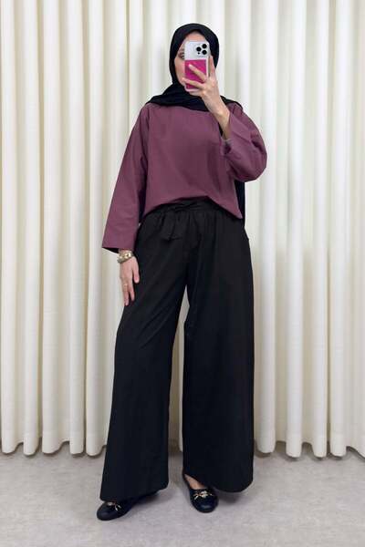 zenne Belted Wide Leg Trousers 0068 - Black
