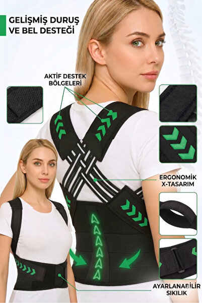 baffhome Dik Duruş Korsesi Sırt Korsesi Kamburluk Önleyici Medikal Bel Korses...