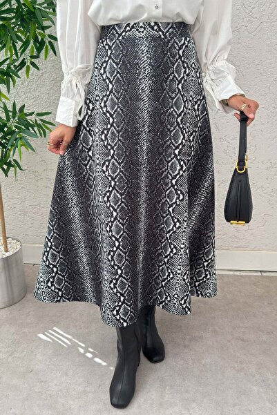 Salih Çelebi Φούστα Scuba με φουτουριστικό σχέδιο 2019 - ΜΑΥΡΗ