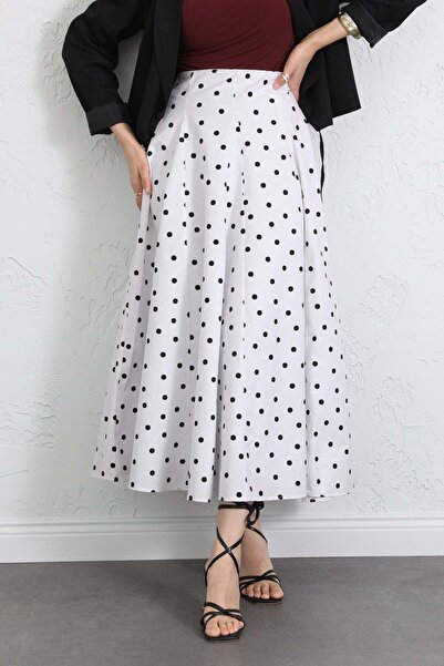 Salih Çelebi Πουά τεμάχια Κλοσέ Φούστες 263005 - ΛΕΥΚΟ