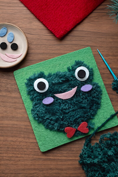 Şeker Atölyesi Felt Frog Beginner Sewing and Knitting Set