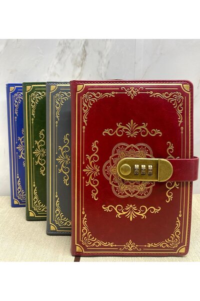 Kanonik Education Özel Tasarım Şifreli Deri Defter Model 2
