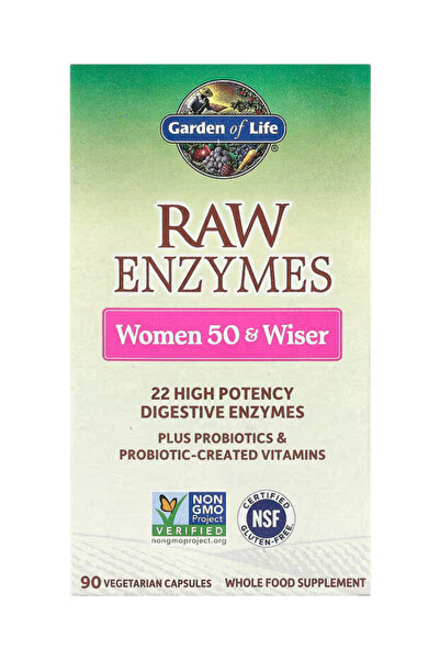 GARDEN OF LIFE 22 Digestive Enzymes for Women 50 & Over with Bromelain, Papai...