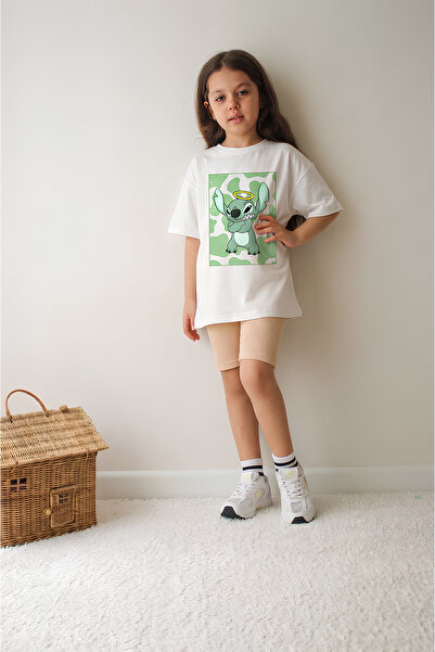 Belya Kids Wear Set pentru fete, top și colanți supradimensionați, design cu ...