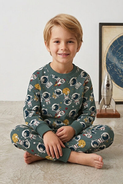 MADALİNA Σετ πιτζάμες για αγόρια από 100% βαμβάκι με διαστημικό σχέδιο