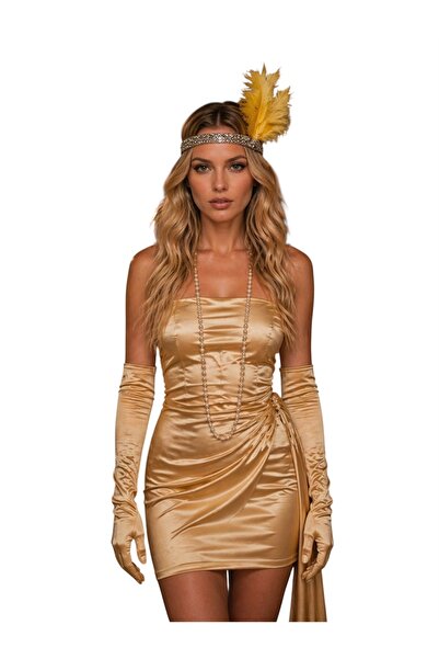 Bukiro Coroană Gatsby cu pene, design coroană cu pietre, coroană cu pietre, c...