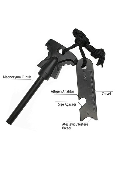 Hombak Acil Durum Magnezyum Çubuk Çakmaktaşı Hayatta Kalma Ateş Başlatıcı Çak...