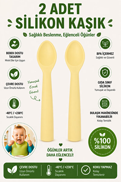 jojobebek Children's Silicone Spoon / Yellow Color
