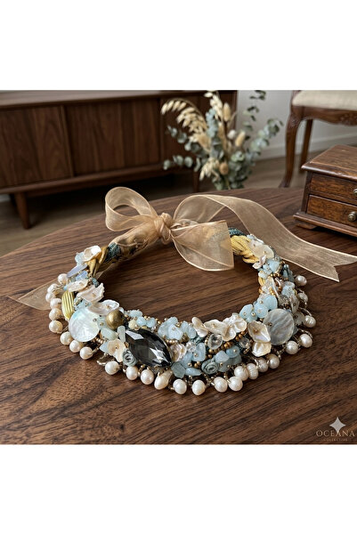 azra takı tasarım Handmade Natural Pearl, Natural Stone, Handmade Flower, Bra...