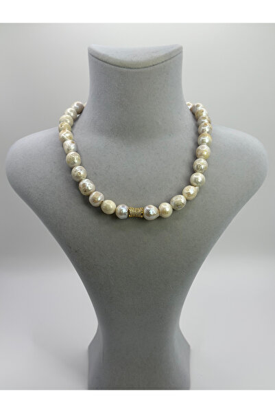 Butik Doğal İnci KolyeMIZE Vanilla Pearl İnci Kolye - 37 cm Doğal Görünümlü İ...