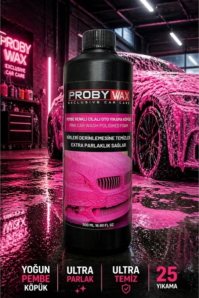 PROBYWAX EXCLUSIVE CAR CARE Pembe Renkli Cilalı Oto Yıkama Köpüğü 500 ml