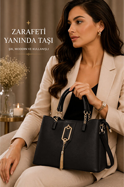 ZİVORA Γυναικεία τσάντα ώμου 4 τμημάτων με χρυσά αξεσουάρ - Σταυρός λουράκι