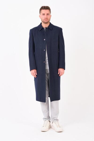 RUVEN TEKSTİL Μακρύ παλτό με ζώνη και κασμίρι |   Κανονικό KesiM