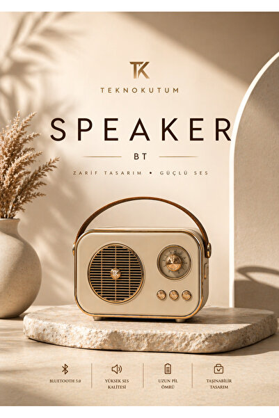 TEKNOKUTUM Bluetooth, SD, USB Girişli Bluetooth Destekli Type-C Speaker
