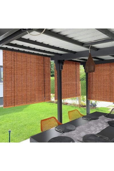 ROXART 80X180 CM STOR PERDE RATTAN HASIR DEKORATİF AÇILIR KAPANIR EV MAĞAZA İ...