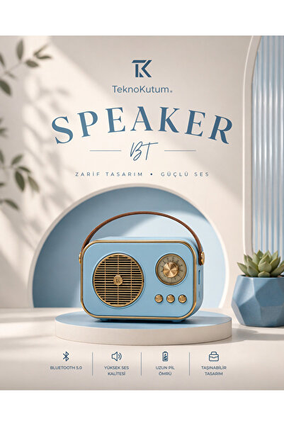 TEKNOKUTUM Bluetooth, SD, USB Girişli Bluetooth Destekli Type-C Speaker
